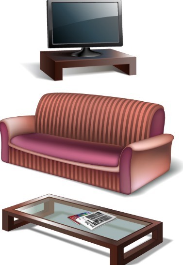 Set Of Vector 3D Furniture 03