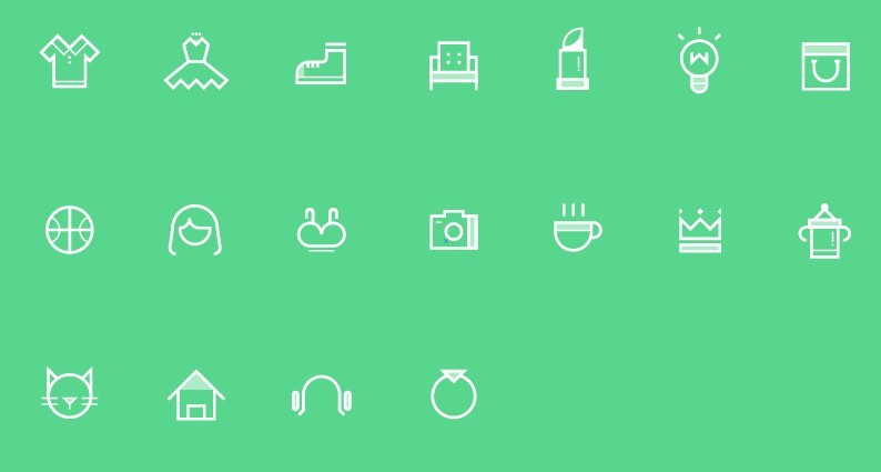 Set Of Vector White Category Icons
