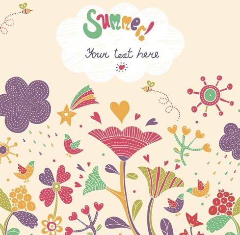 Cartoon Happy Summer Vacation Vector Illustration 02