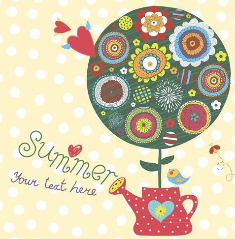 Cartoon Happy Summer Vacation Vector Illustration 03