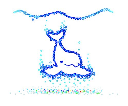 Vector Blue Dolphin Of Hearts