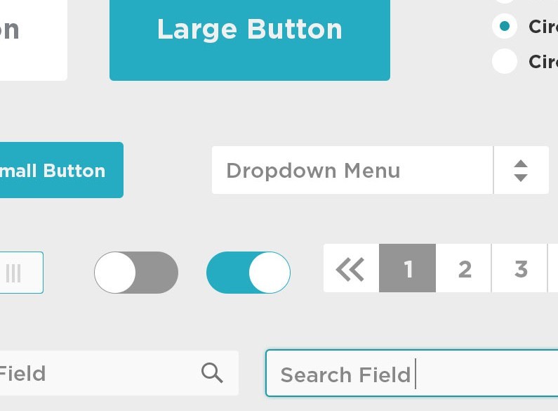 Blue Flat UI Kit PSD