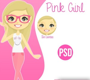 Cute Cartoon Girl PSD