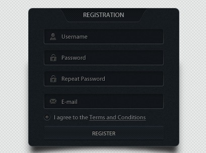 Dark Web Form Designs PSD
