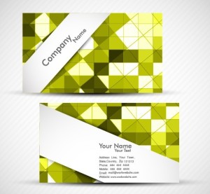 Fashion Business Cards with Yellow Abstract Backgrounds Vector