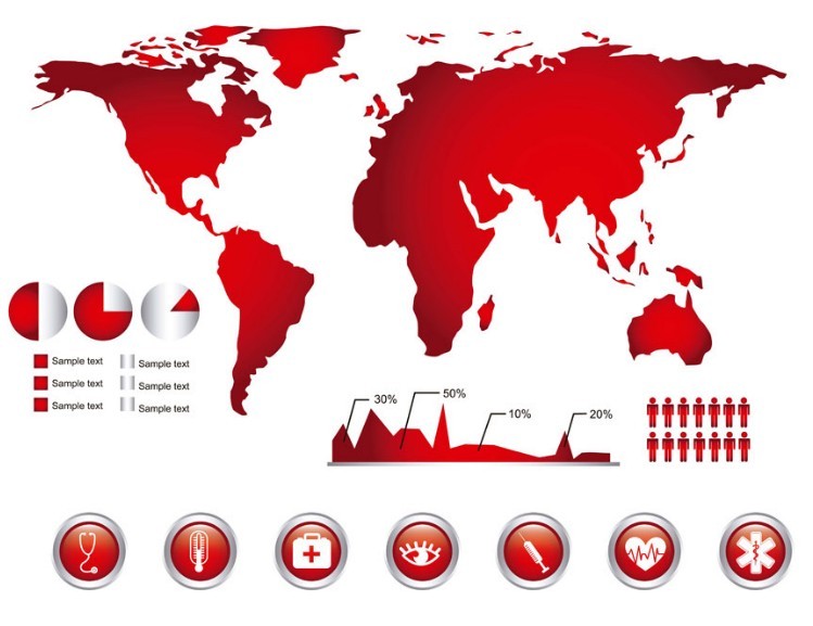 Red Infographic Design Elements Vector