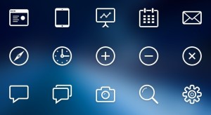 Stroke Line Web Icons Set PSD
