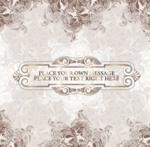 Brown Vintage Label with Floral Swirls Background Vector 01
