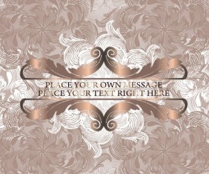 Brown Vintage Label with Floral Swirls Background Vector 02