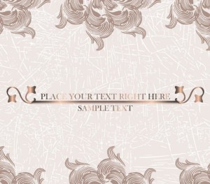 Brown Vintage Label with Floral Swirls Background Vector 04