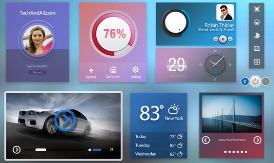 Cold Color Web UI Kit PSD