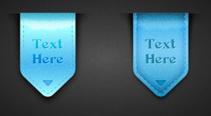 Glossy Blue Corner Labels Vector