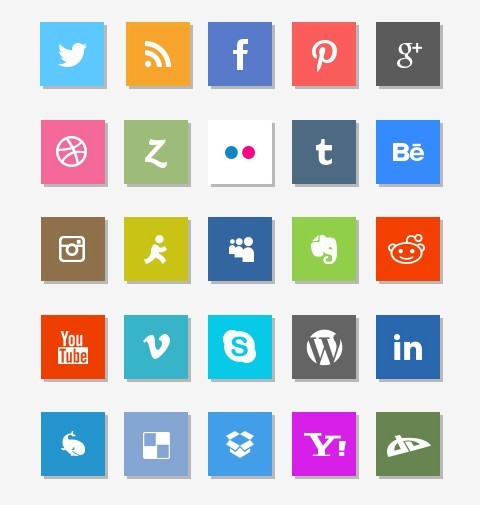 Metro Flat Style Social Media Icons Pack