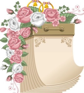 Blank Calendar with Love Flowers Ornaments Vector 02