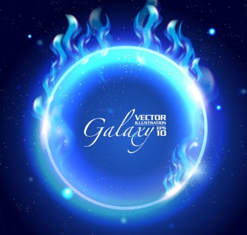 Blue Light Galaxy Vector Background 01