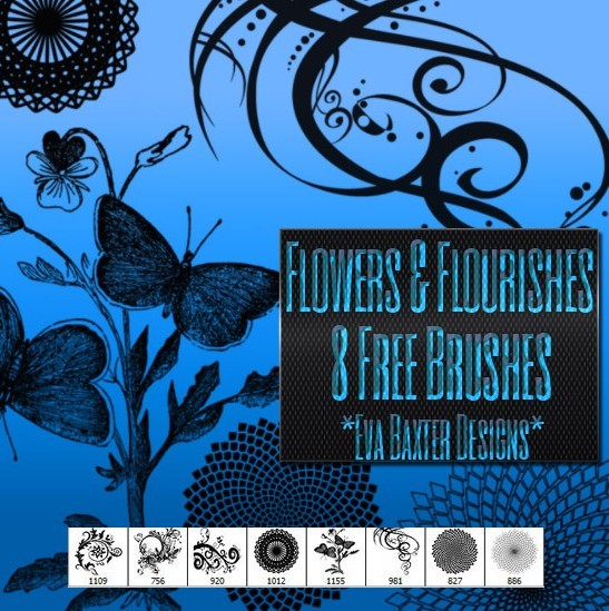 Flower & Flourish Floral Photoshop Brushes
