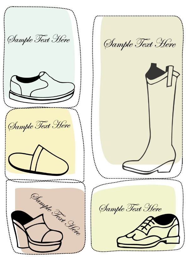 Set Of Vector Hand Drawn Shoe Labels 02