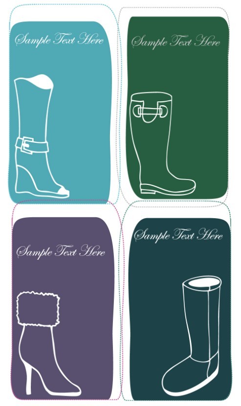 Set Of Vector Hand Drawn Shoe Labels 03