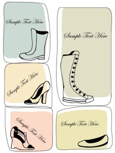 Set Of Vector Hand Drawn Shoe Labels 04