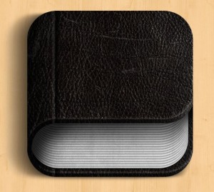 Black Leather Book App Icon PSD