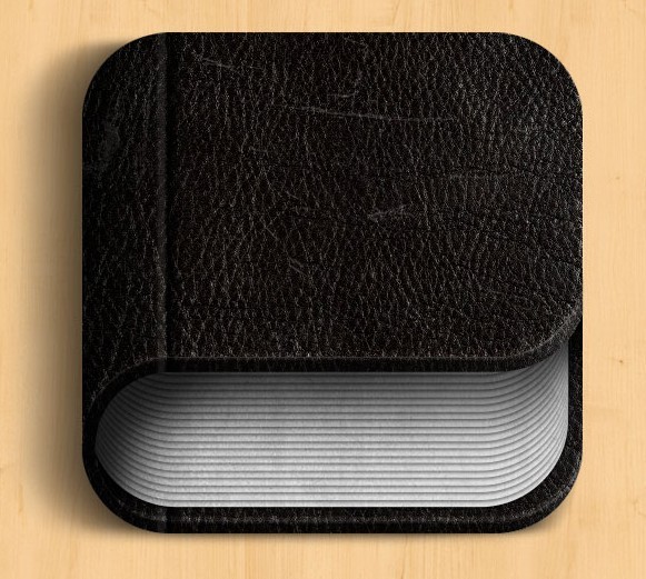 Black Leather Book App Icon PSD