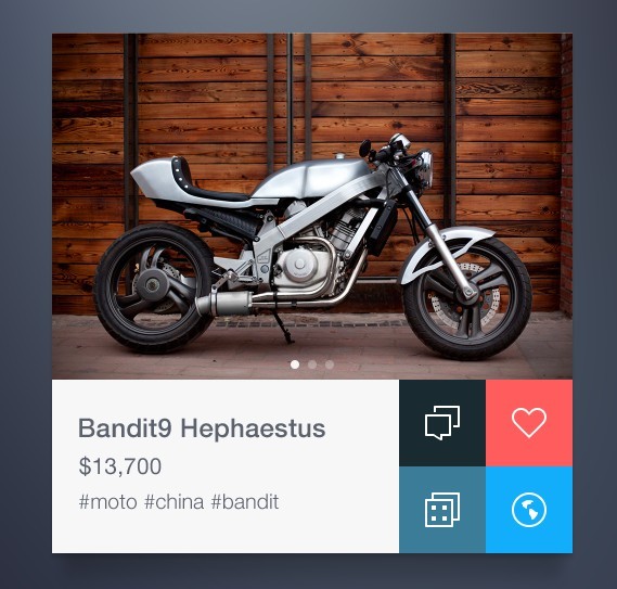 Flat Motorcycle Widget PSD
