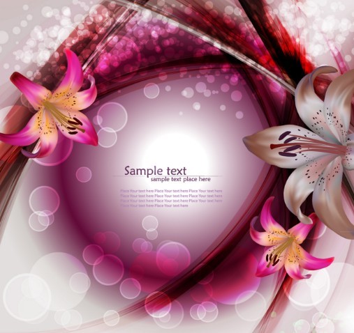 Gorgeous Lily Flower Background Vector