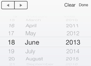 iOS 7 Styled Date Picker Widget PSD