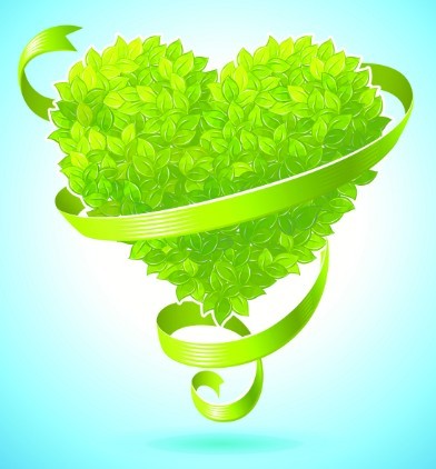ECO Concept Heart Of Leaves Vector