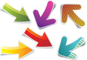 Set Of Colorful Bright Paper Arrows Vector