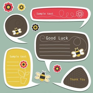 Set Of Vector Lovely Cartoon Text Frames 01