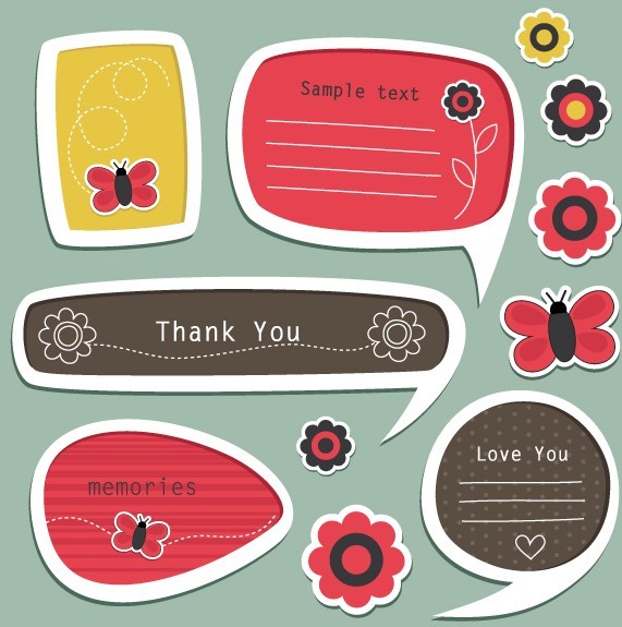 Set Of Vector Lovely Cartoon Text Frames 02