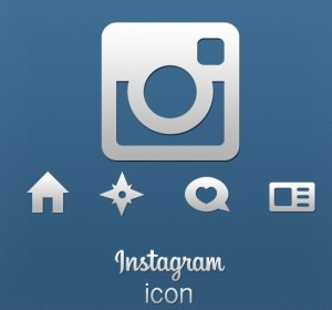 Sleek Grey Instagram App Icons PSD
