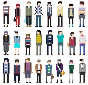 Vector Fashion Pixel Man Collection