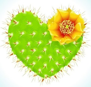 Vector Green Heart Shaped Cactus