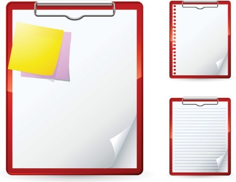 Blank Clipboard with Clip Template Vector 02