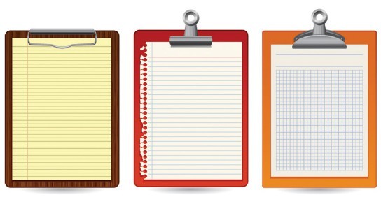 Blank Clipboard with Clip Template Vector 04