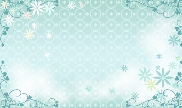 Blue Floral Wedding Background Vector