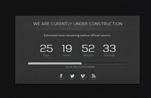 Dark Cool Web Under Construction Page Template PSD