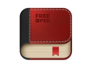 Leather Book App Icon PSD