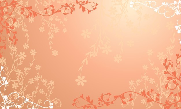 Red Floral Wedding Background Vector