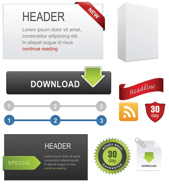 Set Of Vector Clean Web Design Elements 01