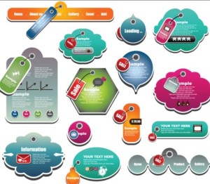 Set Of Vector Store Sale & Price Tags