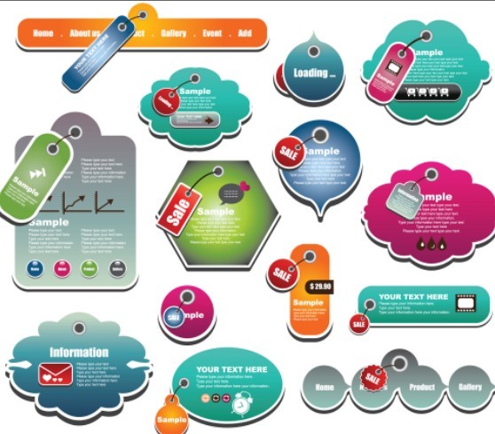 Set Of Vector Store Sale & Price Tags