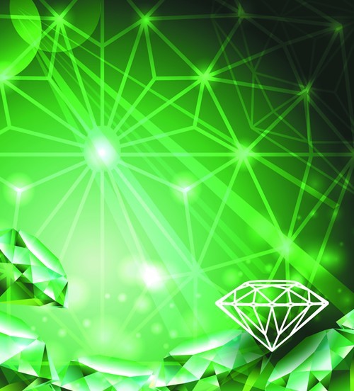 Vector Green Diamond Background 04