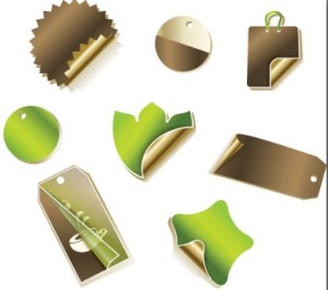 Set Of Golden Coffee Stickers and Tags Vector