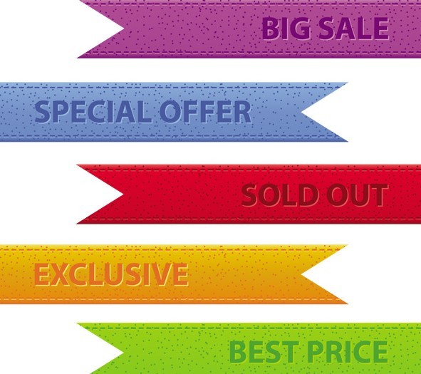 Set Of Vector Colored Corner Ribbons For Web Design 02