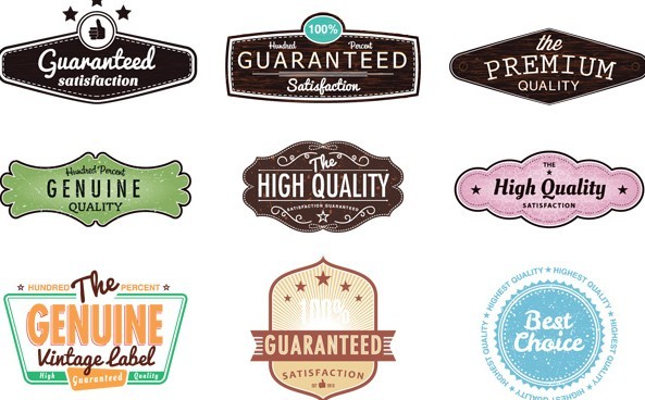 Set Of Vintage Styled Vector Stickers 02