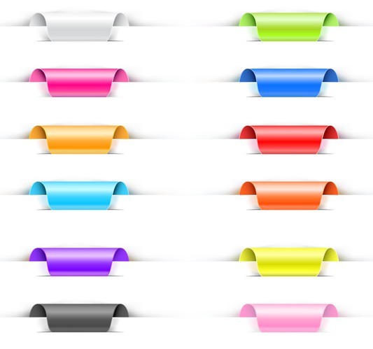 12+ Colored Web Corner Labels Vector