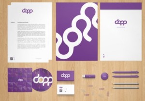 Fashion Purple Stationery Branding PSD Mockup